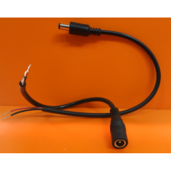 Plug y jack para tiras de led color negro 20cm