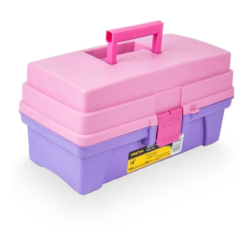 Caja de herramientas rosa con espejo Pretul