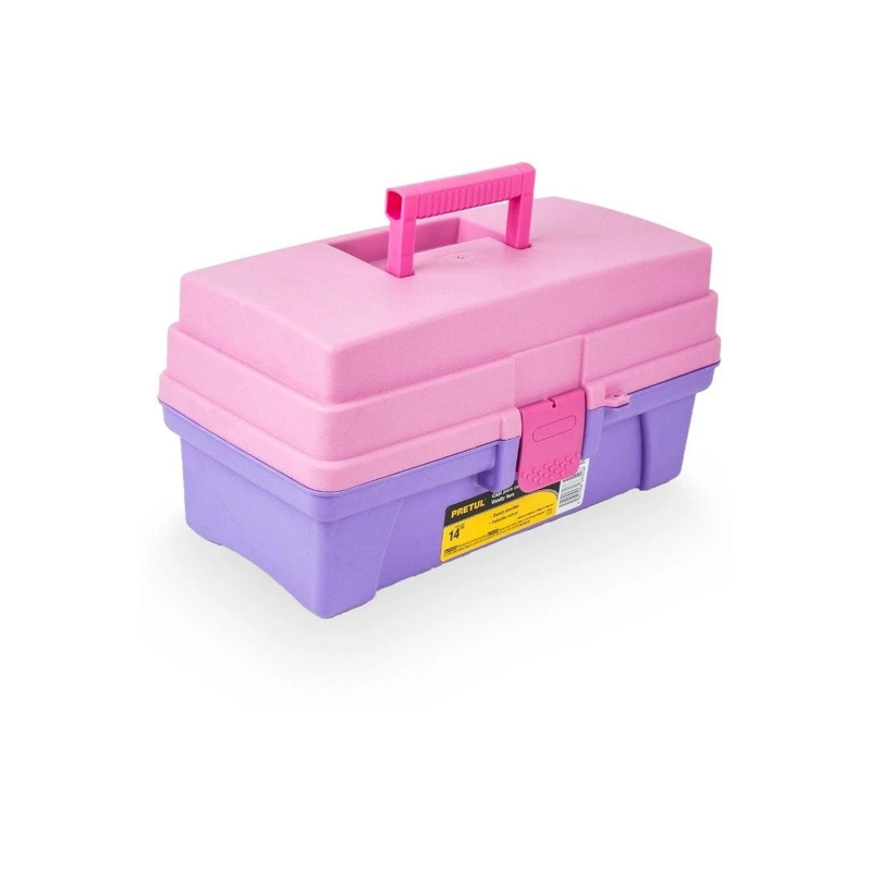 Caja de herramientas rosa con espejo Pretul