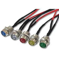 LED 2 CABLES 8MM RED METAL