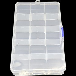 CAJA ORGANIZADORA TRANSPARENTE CON 15 COMPARTIMIENTOS 174x95x21mm