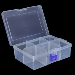 CAJA ORGANIZADORA TRANSPARENTE CON 6 COMPARTIMIENTOS 158X113X57MM