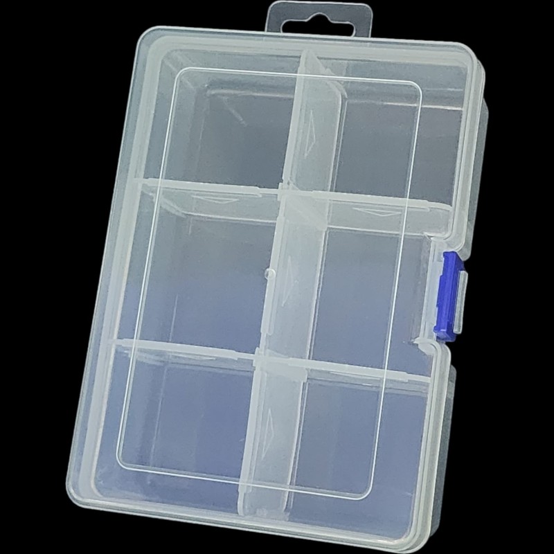 CAJA ORGANIZADORA TRANSPARENTE CON 6 COMPARTIMIENTOS 158X113X57MM