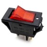 SWITCH BALANCIN KCD3 RECTANGULAR CON PILOTO ROJO ON-OFF 125V 16A