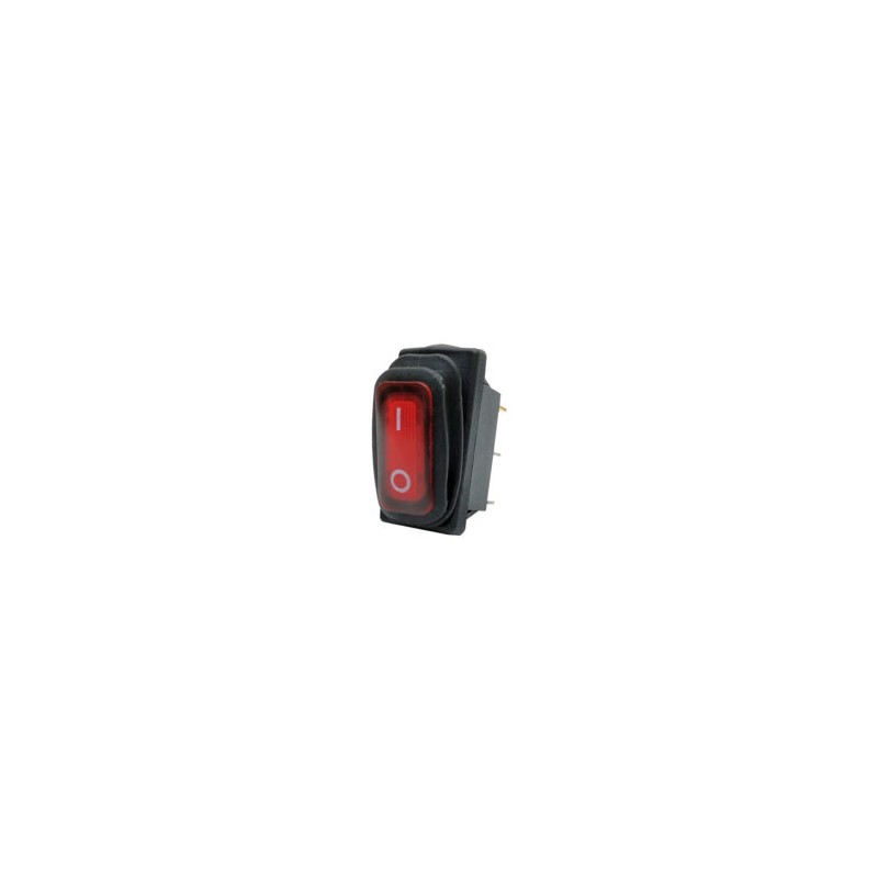 SWITCH BALANCIN KCD3 REDONDO IMPERMEABLE CON PILOTO ROJO ON-OFF 125V 16A