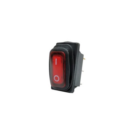 SWITCH BALANCIN KCD3 REDONDO IMPERMEABLE CON PILOTO ROJO ON-OFF 125V 16A