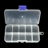 CAJA ORGANIZADORA TRANSPARENTE CON 10 COMPARTIMIENTOS 127x65x21mm