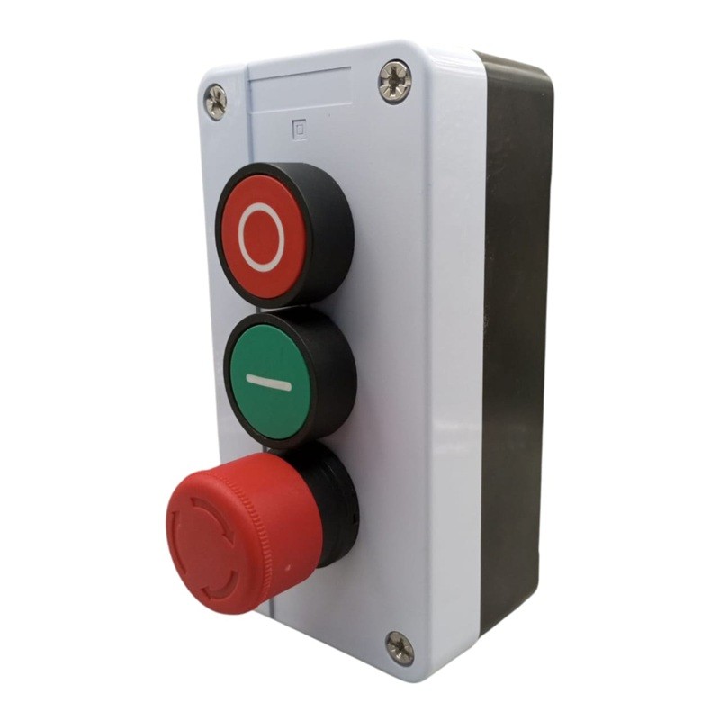 BOTONERA INDUSTRIAL 2 BOTONES Y PARO EMERGENCIA