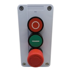 BOTONERA INDUSTRIAL 2 BOTONES Y PARO EMERGENCIA