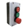 BOTONERA INDUSTRIAL 2 BOTONES Y PARO EMERGENCIA