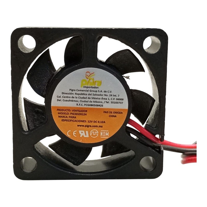 VENTILADOR PIGRA 30X30X10MM 12V