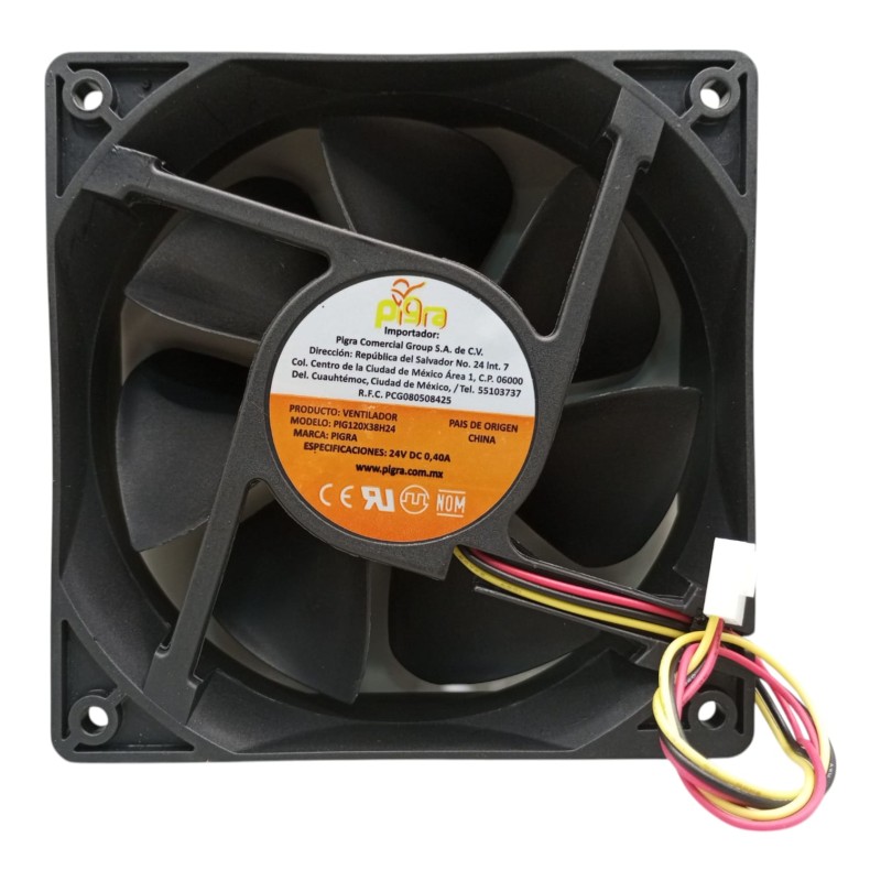 VENTILADOR PIGRA 120X120X38MM 24V