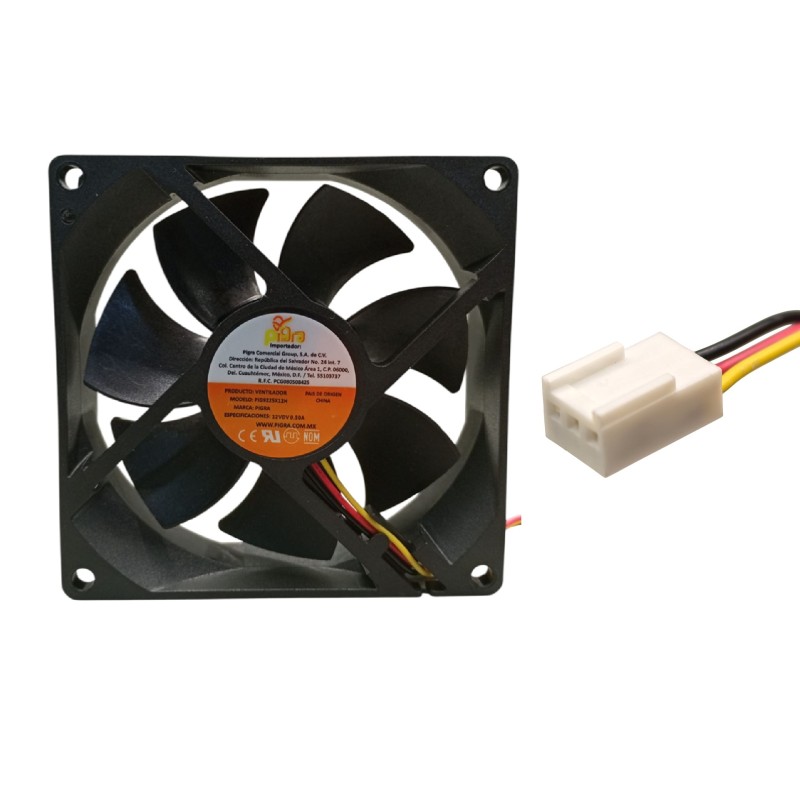 VENTILADOR PIGRA 90X90X25MM 12V