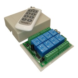 CONTROL DE RADIOFRECUENCIA 433 MHZ CON 8 RELEVADORES