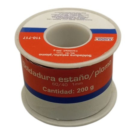 SOLDADURA ESTAÑO DE PLOMO 60/40 DE 200g 110-717