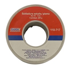 SOLDADURA ESTAÑO DE PLOMO 60/40 DE 200g 110-717