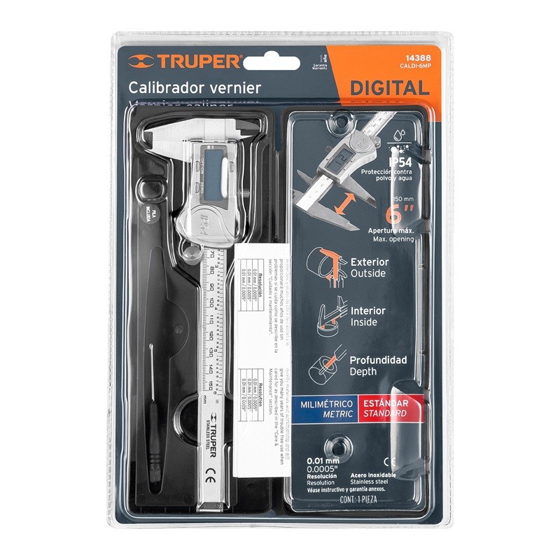 CALIBRADOR VERNIER DIGITAL 6" INOX CALDI-6MP