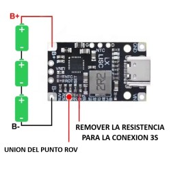 MODULO DE CARGA RAPIDA 15W 2S 3S TIPO C