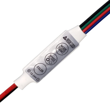 CONTROLADOR PARA TIRA LED RGB 12/24 VDC