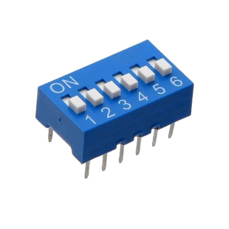DIP SWITCH 6 POSICIONES AZUL