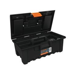 CAJA PLASTICA 14" NEGRA NARANJA CON COMPARTIMIENTOS TRUPER