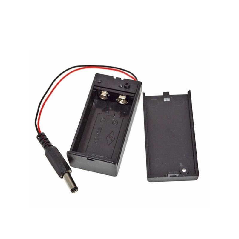 Porta Pila 9v Con Switch y tapa cable arduino