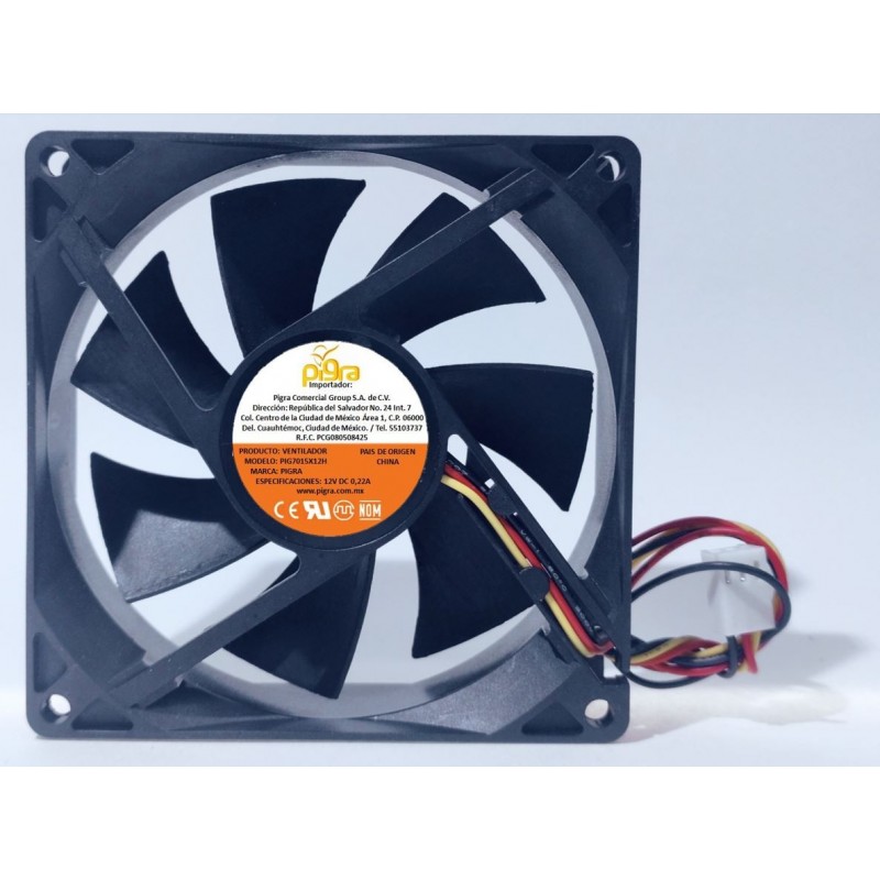 VENTILADOR PIGRA 70X70X15MM 12V